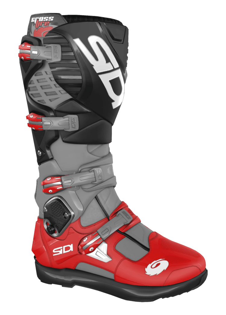 Black / Grey / Red Motorcycle Boots