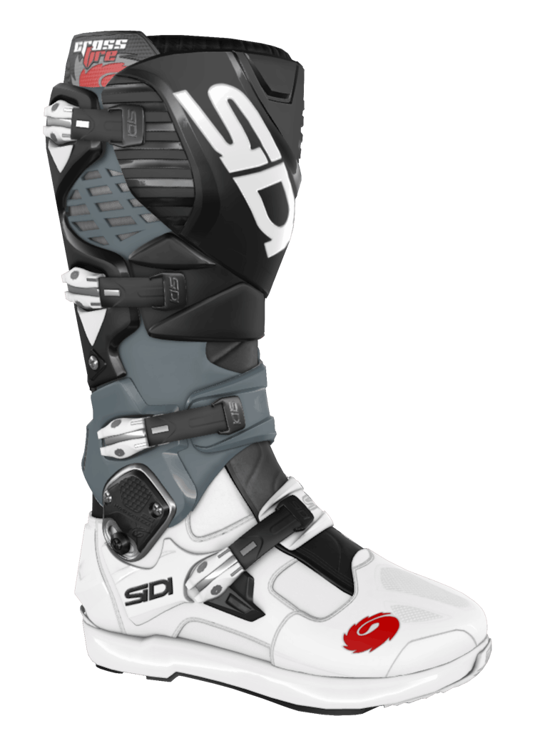 Black / Grey / White Motorcycle Boots