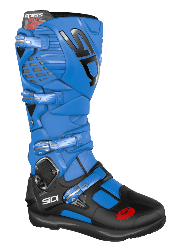 Light Blue / Black Motorcycle Boots