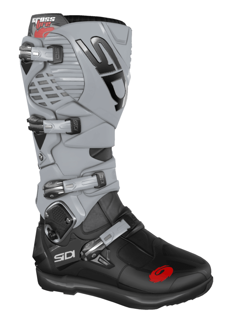 Light-Grey / Black Motorcycle Boots