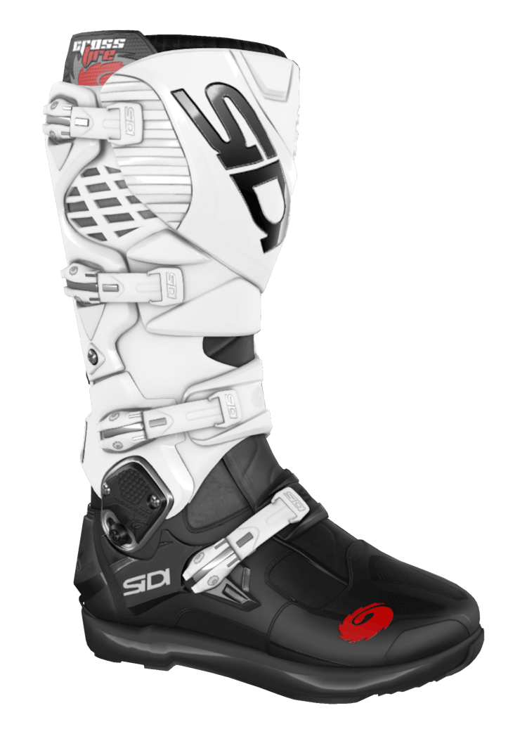 White / Black Motorcycle Boots